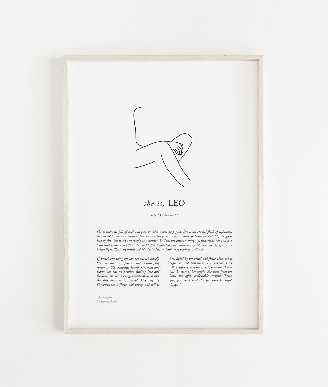 SUNDAY LANE LEO PRINT